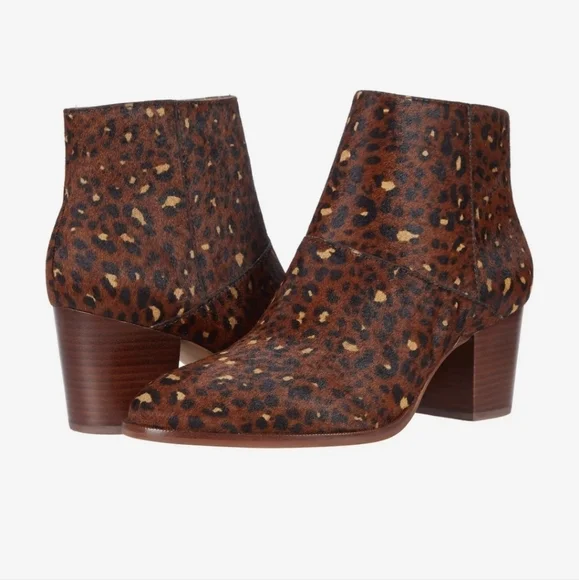 Madewell Becca Bootie Rich Brown Multi Haircalf 6.5 M